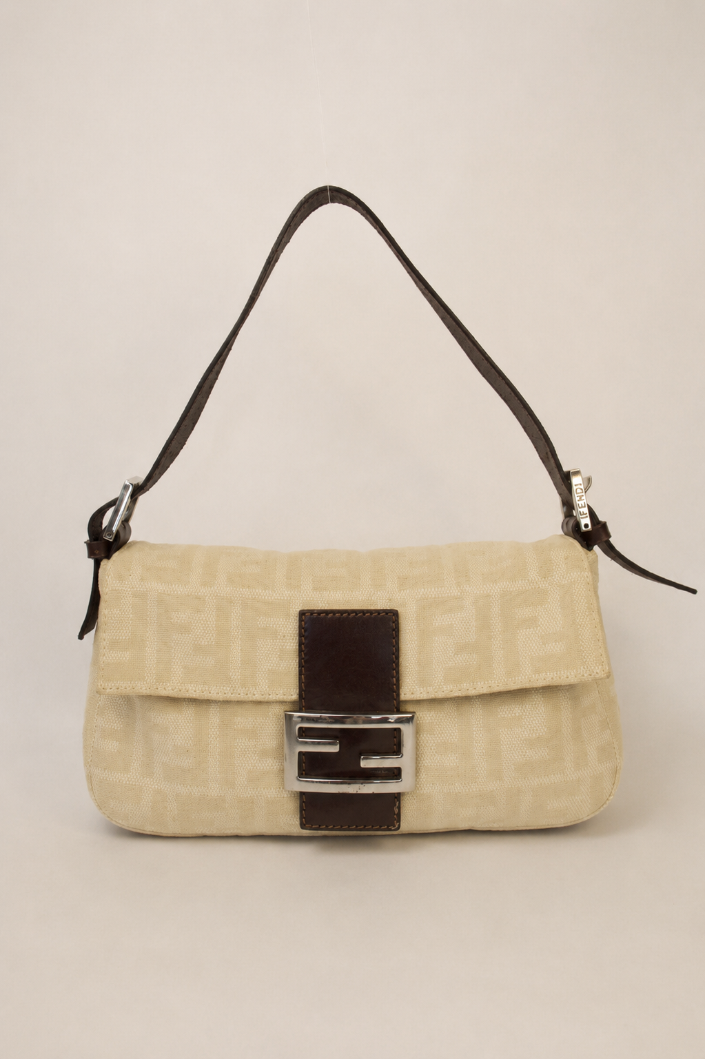 Fendi — Vintage Cream Canvas Baguette